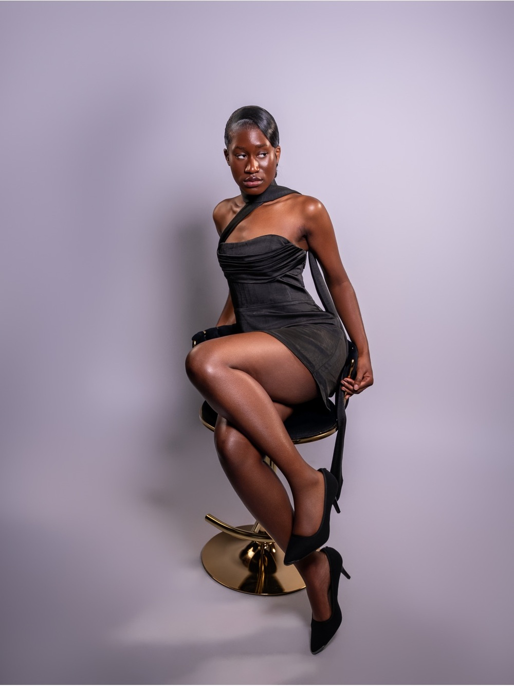 Oh Polly Halterneck satin Mini Dress
